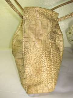 Carlo PULICATI Moc Croc Leather Shoulder Bag Made in Italy  