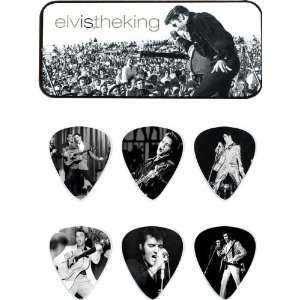   Elvis the King Pick Tin with 6 Medium Picks Musical Instruments