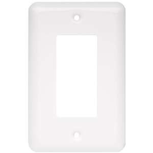   Stamped Round Single Decorator Wall Plate, White
