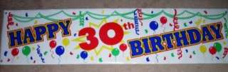 18x72 Happy 30th Birthday Banner $8.88 SAME DAY SHIP  