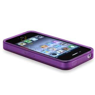   apple iphone 4 4s clear dark purple flower with butterfly quantity 1