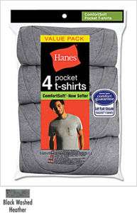   ComfortSoft Dyed Pocket T Shirts Undershirts   4 Pack   2176JC  