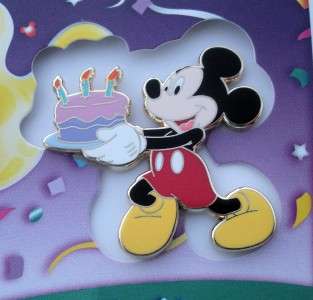 Cast Disney WDI Mickey Mouse with cake Happy Birthday Pin & Card LE 