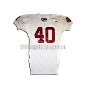  White No. 40 Team Issued Stanford Nike Football Jersey 