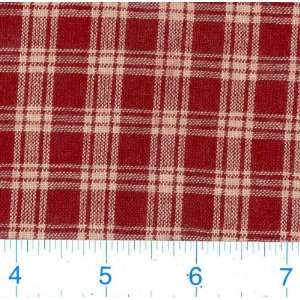  45 Wide Regular Plaid Natural/Maroon Fabric By The Yard 