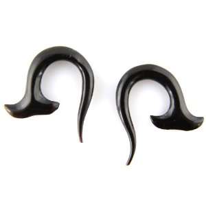   Whales Tail Black Horn Earrings   Gauge 4mm / 6g Evolatree Jewelry