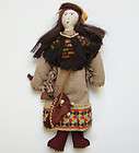 Old American Indian Tribal Costume Doll Carrying Ax Bead Decoration 12 