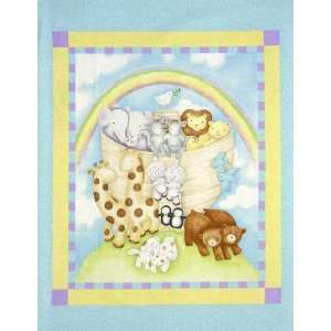  44 Wide Noahs Journey Arc Panel Blue Fabric By The 