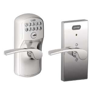   Alarm, Century Collection Keypad Merano Lever Door Lock, Bright Chrome