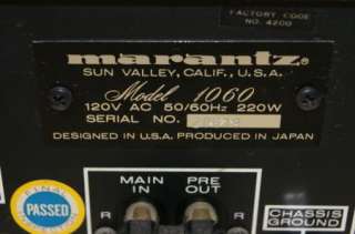 Marantz 1060 Refurbished Stereo Amplifier  