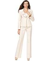 NEW Anne Klein Petite Suit, Single Button Ruffled Lapel Jacket 
