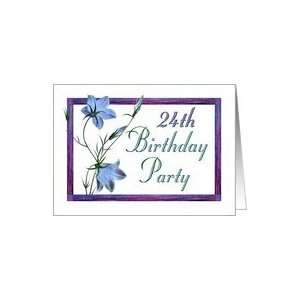  24th Birthday Party Invitations Bluebell Flowers Card 