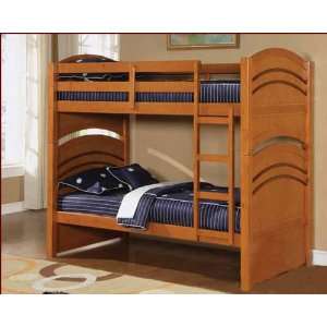  Acme Furniture Twin over Twin Bunk Bed in Oak AC01150 