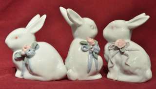 Collectable Ceramic Decorative Easter Bunnies set of 3  