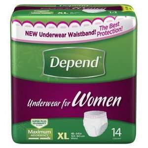 Depend Underwear Super Absorbency Womens X Large   Case of 56 (4 Packs 