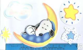 BABY SNOOPY WOODSTOCK moon stars wall stickers 26 big decals room 