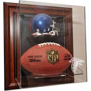   Falcons Mini Helmet and Football Case Up Display, Brown Sports