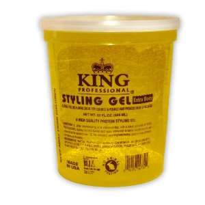  King Professional Styling Gel Extra Body Yellow 32 Oz By 