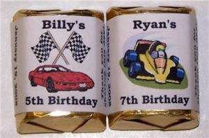 60 RACE CAR KIDS BIRTHDAY PARTY CANDY WRAPPERS FAVORS  