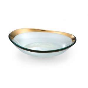 Retro oval medium bowl Handmade glass 8 3/4 x 7 3/4 oval medium bowl 