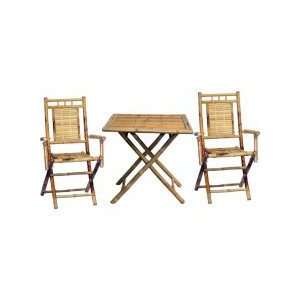   5453 3 Piece Bistro Set with Square Bamboo Table