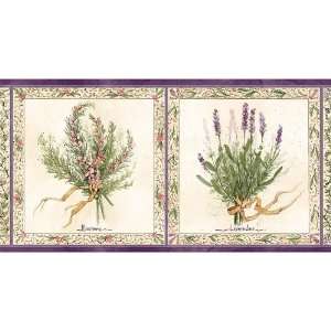 Lavender Herb Bouquets Wallpaper Border 