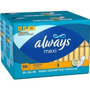  Always Maxi Overnight Pads   56 Count Health & Personal 