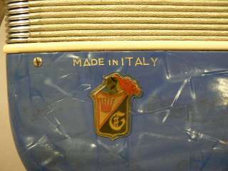 Vintage ITALIAN Galanti Accordion BLUE w/ Case 1950s  