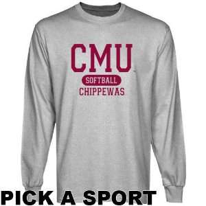  Central Michigan Chippewas Ash Custom Sport Long Sleeve T 