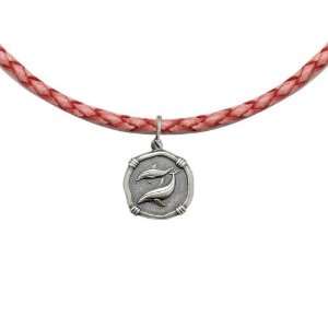    Guy Harvey 25mm Porpoise Pink Leather Necklace  18in Jewelry