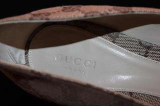 GUCCI Women Monogram Stiletto HEEL Shoes Sz 8.5  