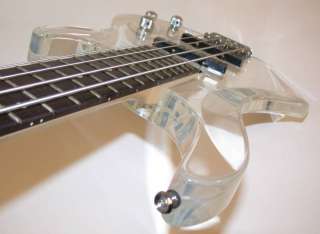Galveston CLEAR SEE THROUGH Solid Body 4 String Jazz Bass Guitar 