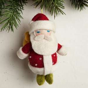  100% Natural Wool Felt Handmade Santa Claus Ornament