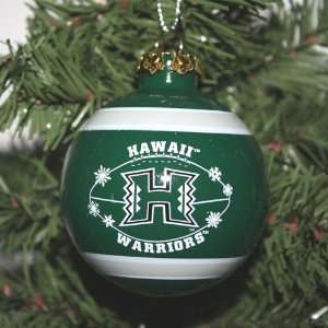  Hawaii Warriors 2011 Snowflake Glass Ball Ornament Sports 