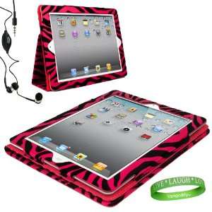  Pink Zebra iPad Skin Cover Case Stand with Screen Flap and 