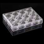 12pc Clear Acrylic Bead Display Box Containers  