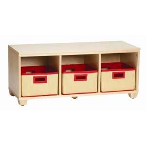 Alaterre AB31012RED Links Bench with Red Baskets in 