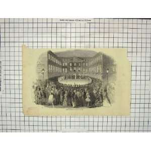 GREAT MILITARY CONCERT BRUHL BUILDING MUSIC OLD PRINT 