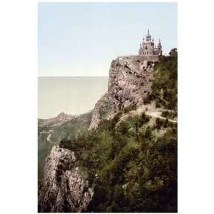  11x 14 Poster.  Palace on top of rocky mountain  Nature Poster 