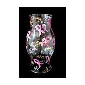  Pretty in Pink Design   Hand Painted   8 inch Hurricane 