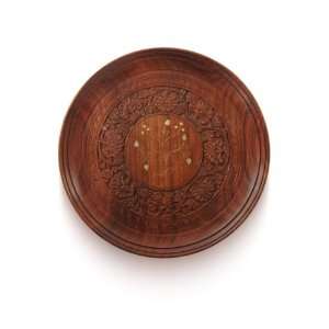  Carved Wooden Plate with Inlay Work
