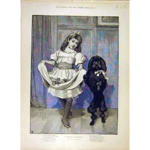   1894 Nursery Pantomime Child Dog Garland Hamper Xmas