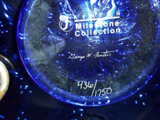 Fenton Glass COBALT BLUE CARNIVAL HOLLY PLATE LTD ED # 436/1750  
