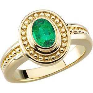 Unique Gold Ring set with GEM Grade Genuine Emerald in Oval Cut for 
