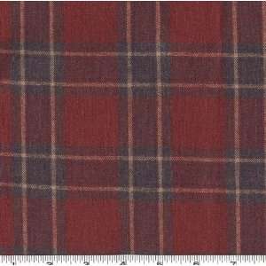  58 Wide Wool Flannel Plaid Wine/Emerald Fabric By The 