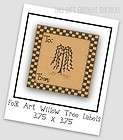 20 PRIMITIVE Folk Art Labels WILLOW TREE 3.75 x 3.75 Kr