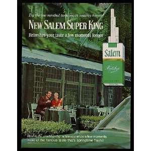  1967 Salem Cigarette Couple Restaurant Print Ad (8965 