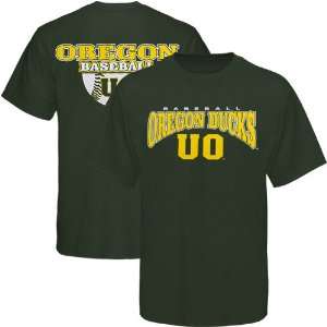  NCAA Oregon Ducks Green Half Baseball Graphic T shirt 