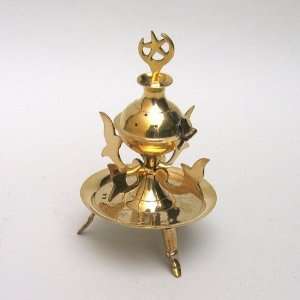 REAL SIMPLEHANDTOOLED HANDCRAFTED BRASS INCENSE HOLDER
