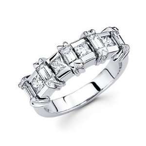   & Princess Diamond Ring Band 1.11ct (G H Color, I1 Clarity) Jewelry
